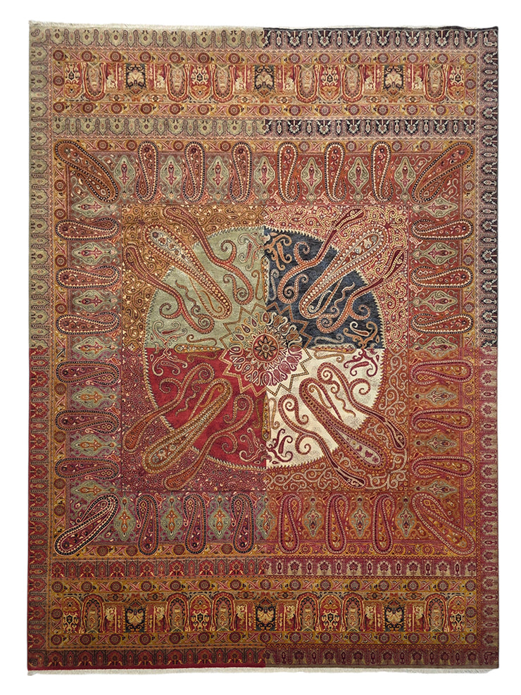 Jamavar Patchwork Hand-knotted Rug