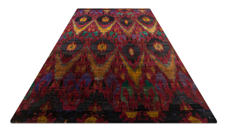 Red Ikkat Hand-knotted Rug