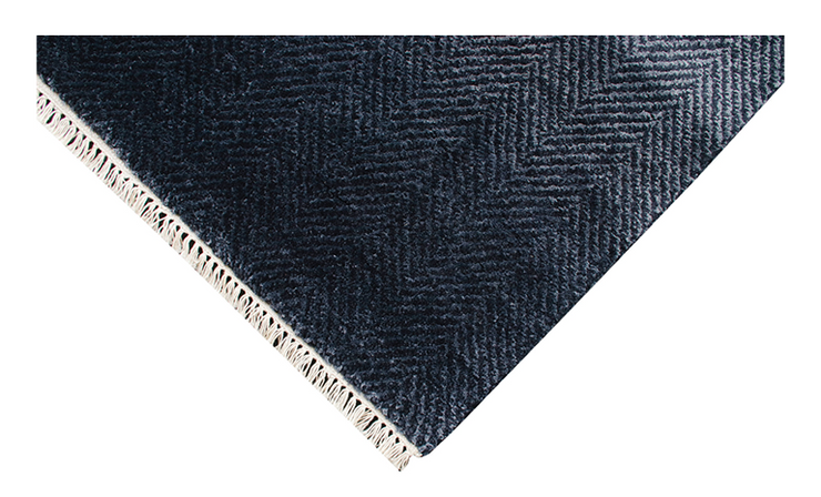 Midnight Chevron Hand-knotted Rug