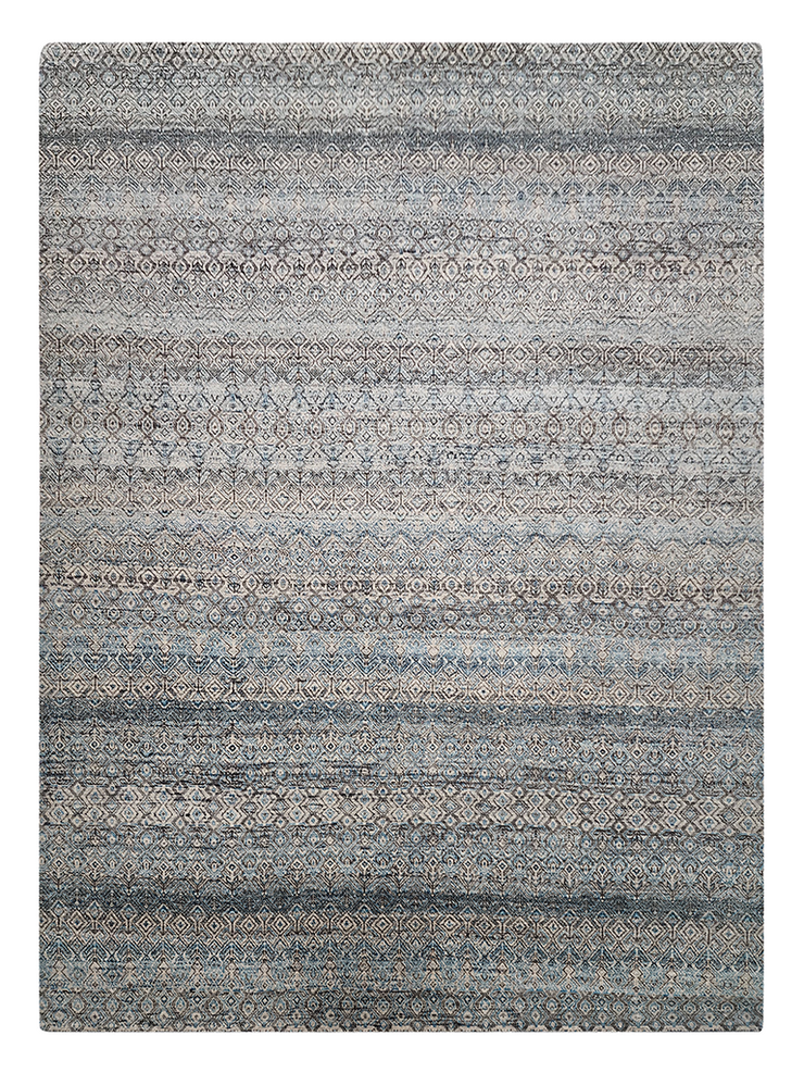 Ikkat Grass Hand-knotted Rug